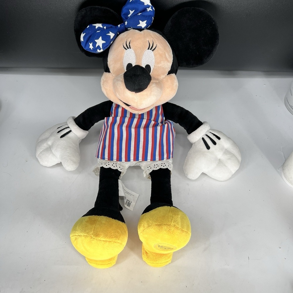 Disney Store Exclusive Minnie Mouse July 4th Holiday Plush Stuffed Animal 16"